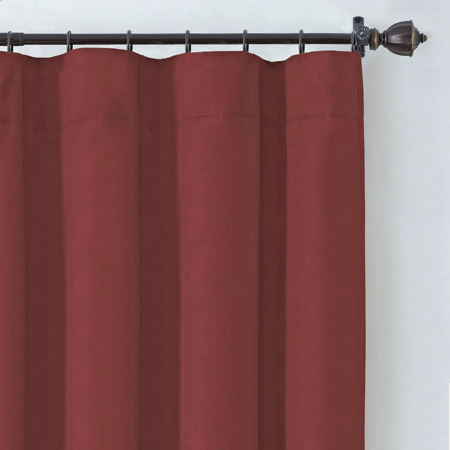 Elrene Home Fashions Cachet 3-in-1 Blackout Energy Efficient Lined Rod Pocket Window Curtain Drape Panel, 52" x 108", Brick