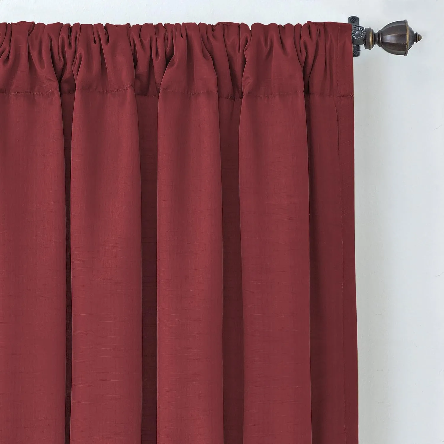 Elrene Home Fashions Cachet 3-in-1 Blackout Energy Efficient Lined Rod Pocket Window Curtain Drape Panel, 52" x 108", Brick