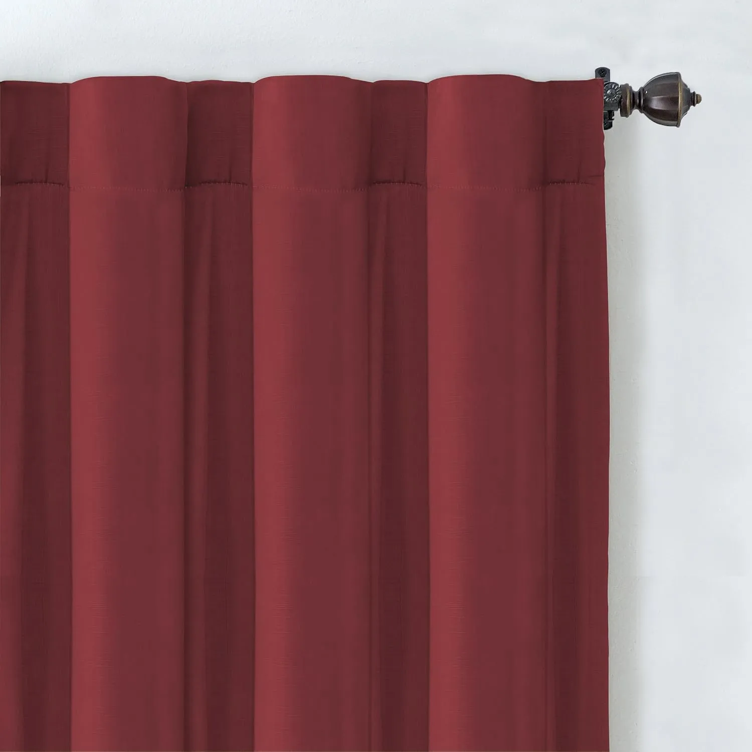 Elrene Home Fashions Cachet 3-in-1 Blackout Energy Efficient Lined Rod Pocket Window Curtain Drape Panel, 52" x 108", Brick