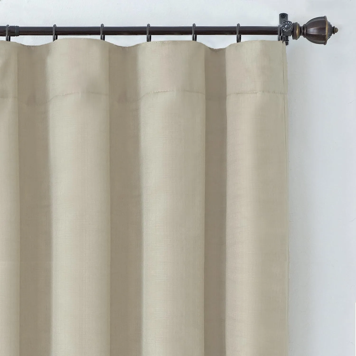 Elrene Home Fashions Cachet 3-in-1 Blackout Energy Efficient Lined Rod Pocket Window Curtain Drape Panel, 52" x 108", Ivory
