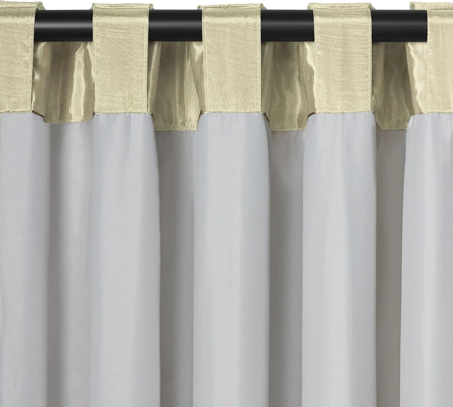 Elrene Home Fashions Cachet 3-in-1 Blackout Energy Efficient Lined Rod Pocket Window Curtain Drape Panel, 52" x 108", Ivory
