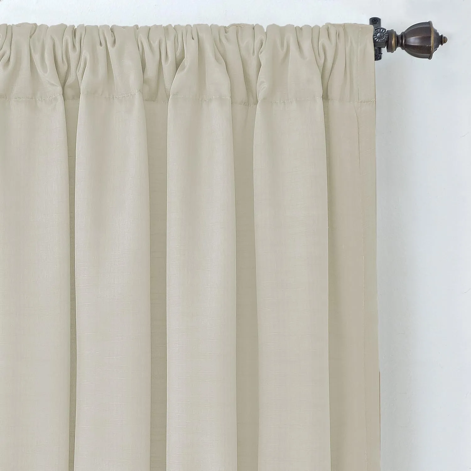 Elrene Home Fashions Cachet 3-in-1 Blackout Energy Efficient Lined Rod Pocket Window Curtain Drape Panel, 52" x 108", Ivory