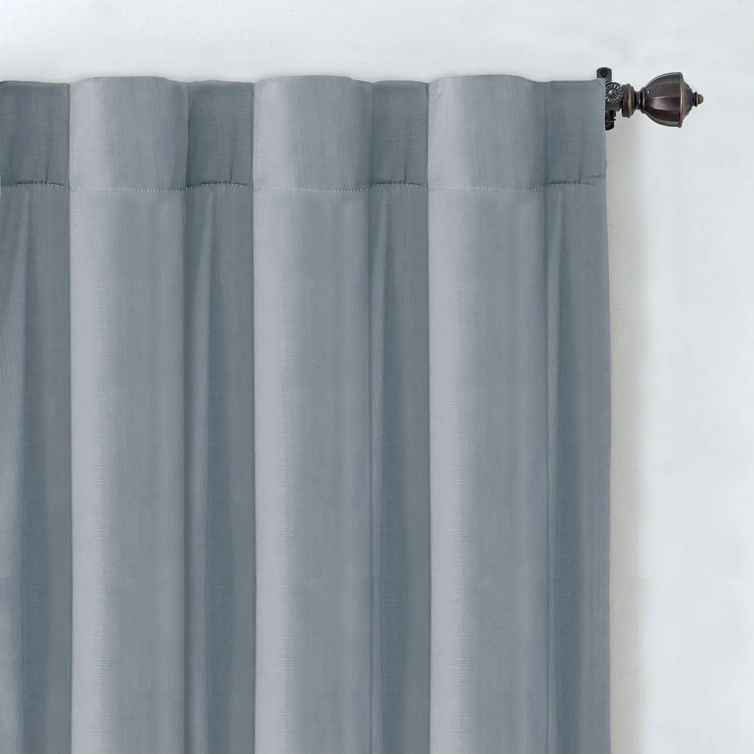 Elrene Home Fashions Cachet - Hang 3 Ways - Energy Efficient Lined Rod Pocket Window Curtain Drape Panel, 52" x 95", Blue (1 Panel)