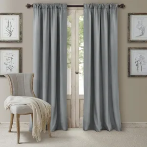 Elrene Home Fashions Cachet - Hang 3 Ways - Energy Efficient Lined Rod Pocket Window Curtain Drape Panel, 52" x 95", Blue (1 Panel)