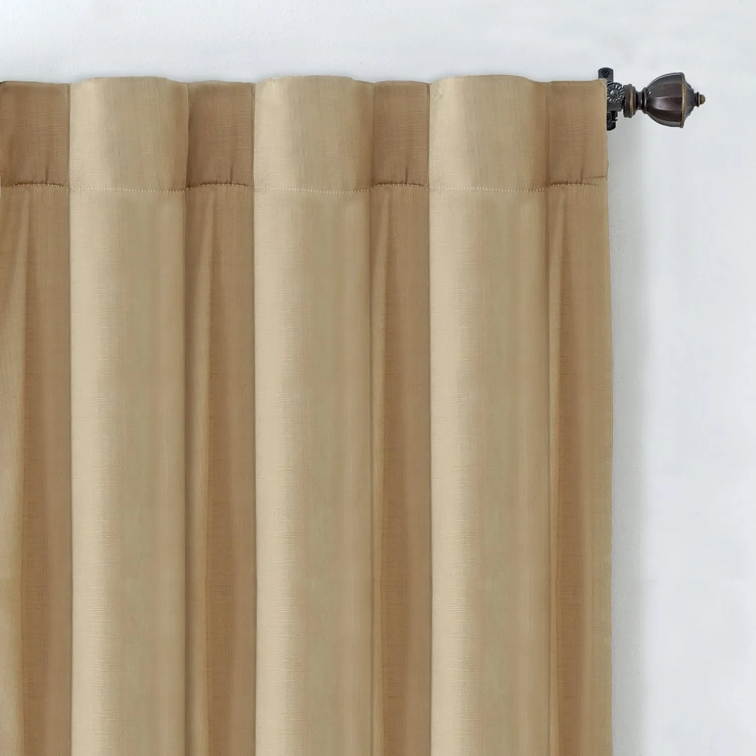 Elrene Home Fashions Cahcet - Hang 3 Ways - Energy Efficient Lined Rod Pocket Window Curtain Drape Panel, 52" x 108", Camel (1 Panel)