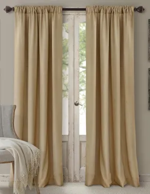 Elrene Home Fashions Cahcet - Hang 3 Ways - Energy Efficient Lined Rod Pocket Window Curtain Drape Panel, 52" x 108", Camel (1 Panel)