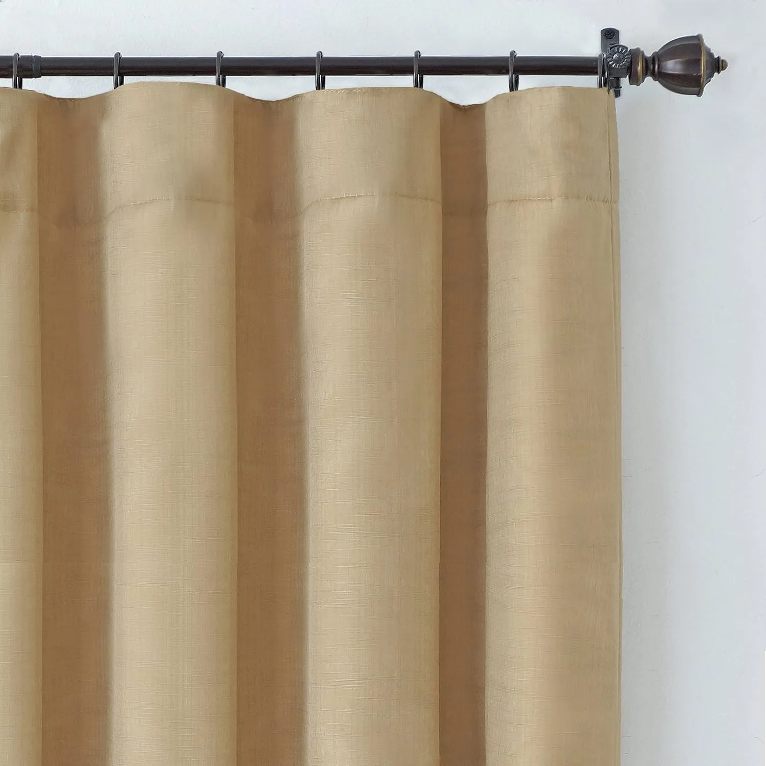 Elrene Home Fashions Cahcet - Hang 3 Ways - Energy Efficient Lined Rod Pocket Window Curtain Drape Panel, 52" x 108", Camel (1 Panel)
