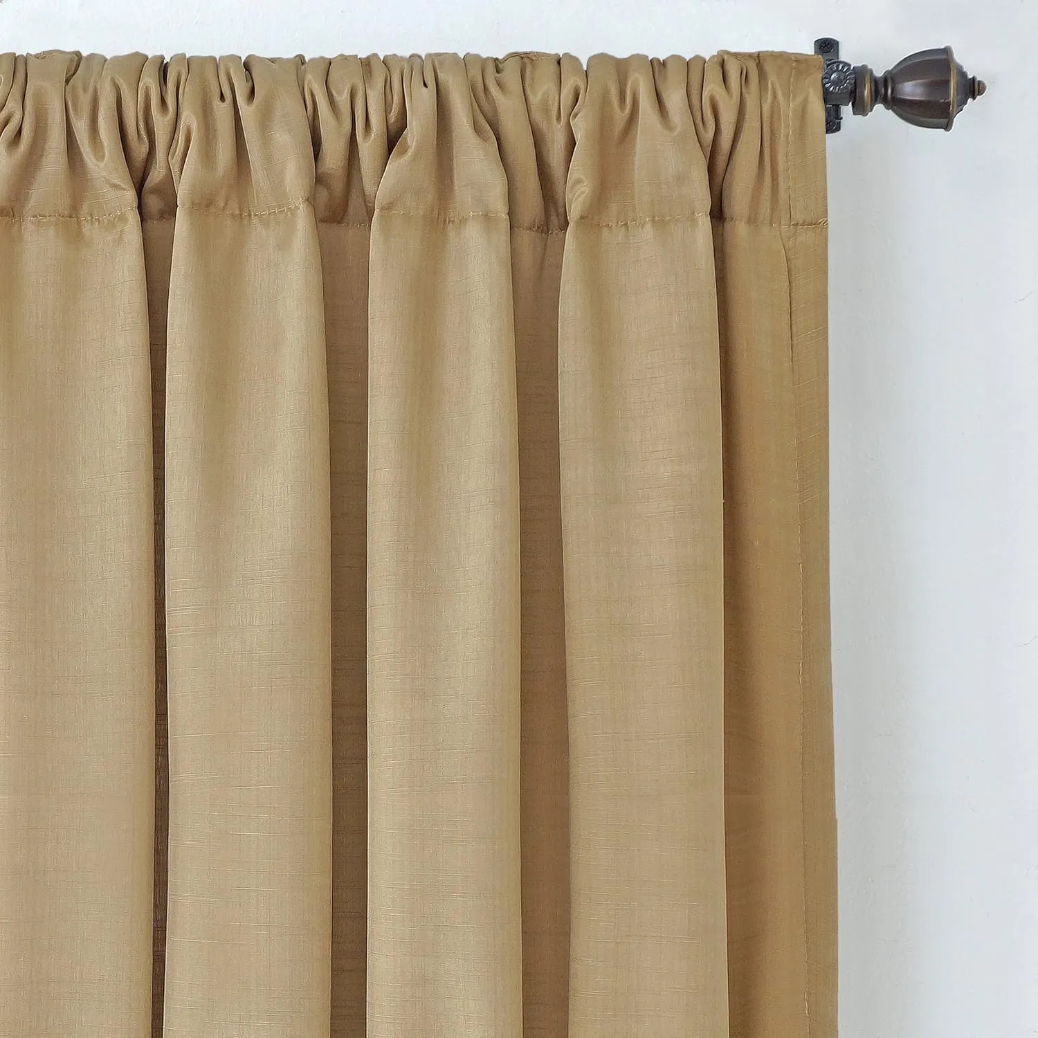 Elrene Home Fashions Cahcet - Hang 3 Ways - Energy Efficient Lined Rod Pocket Window Curtain Drape Panel, 52" x 108", Camel (1 Panel)