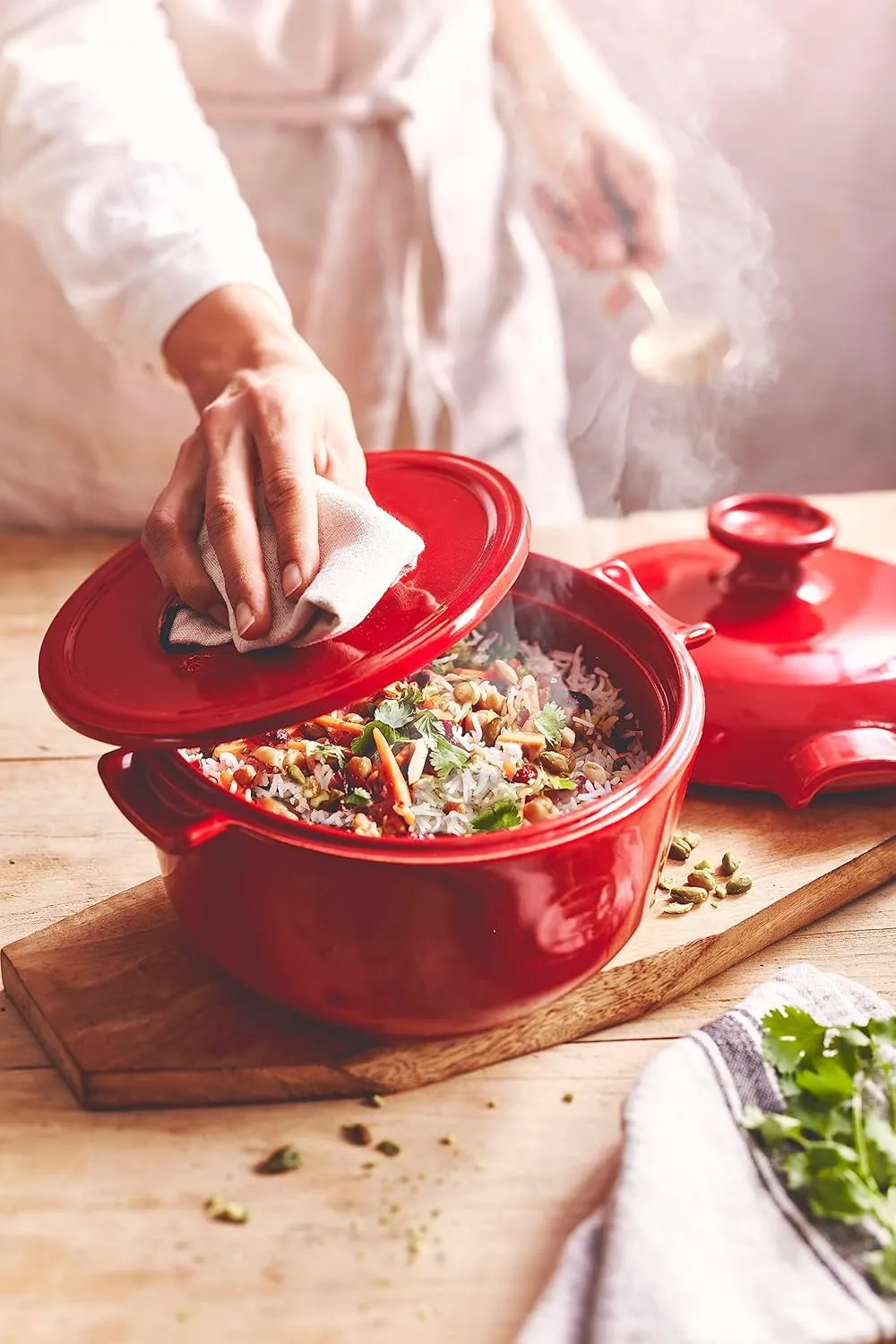 Emile Henry 2.5 qt Rice Pot, Burgundy