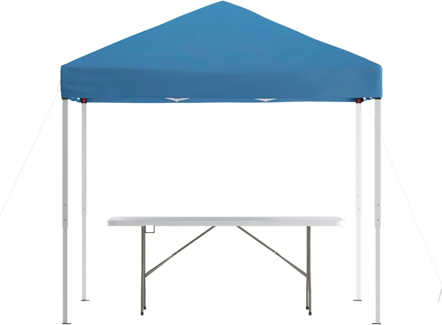 EMMA   OLIVER Tailgate Party Kit - 8'x8' Blue Pop-Up Canopy with Wheeled Case - 6' Bi-Fold Table with Handle - Height Adjustable Canopy - Easy to Store