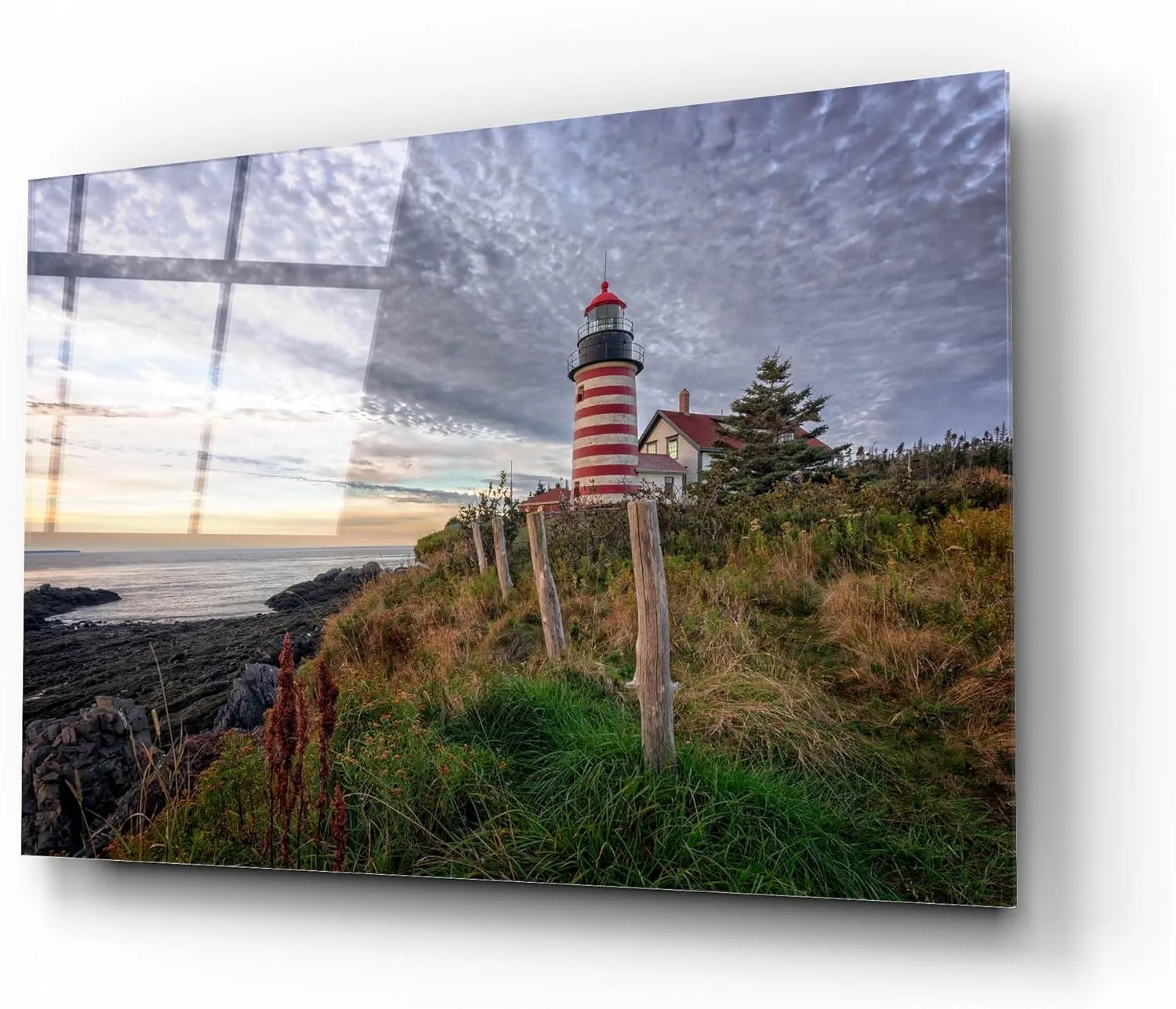 Epic Art 'West Quoddy Head Light Station' by Rick Berk Acrylic Glass Wall Art, 16" x 12"