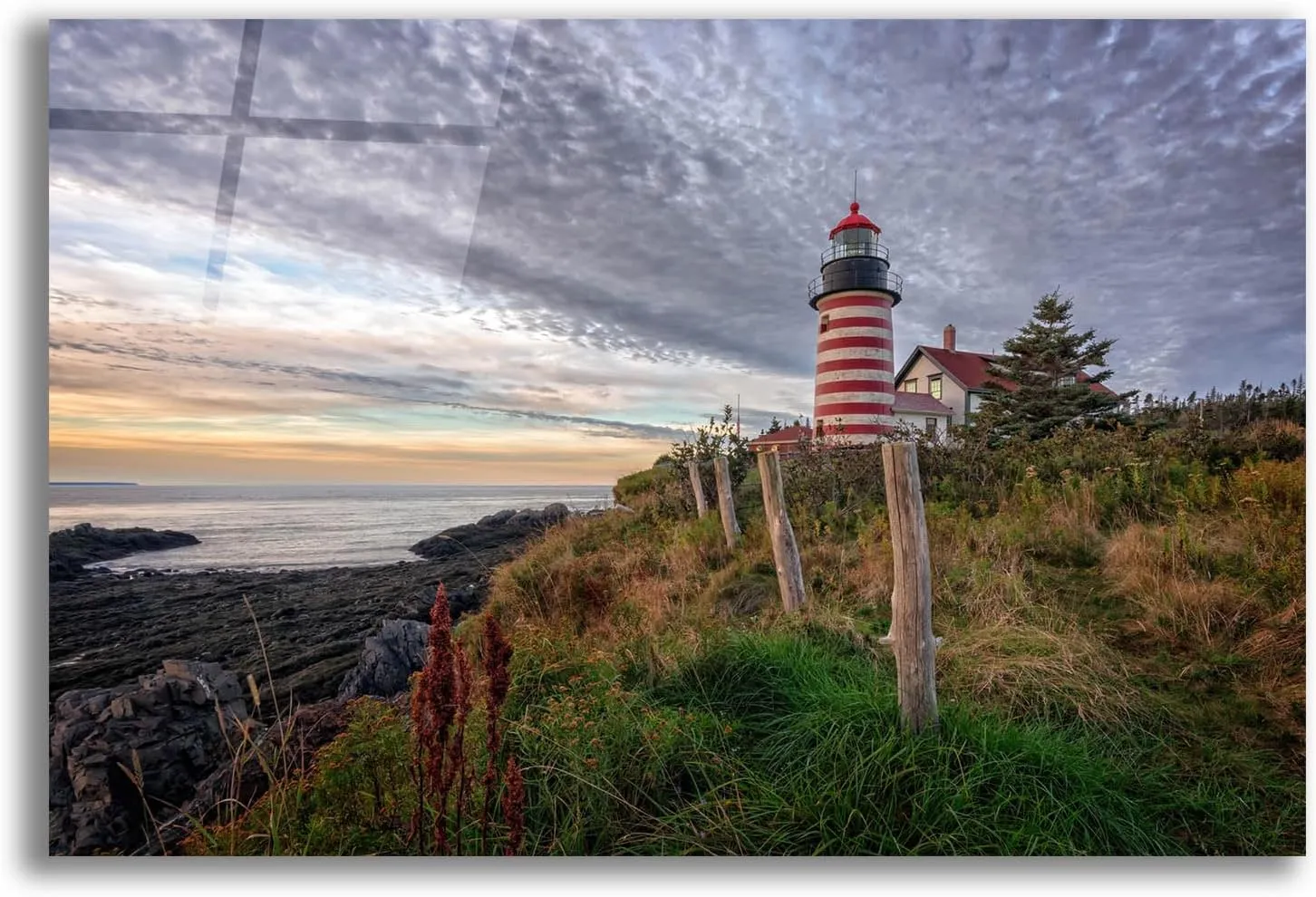 Epic Art 'West Quoddy Head Light Station' by Rick Berk Acrylic Glass Wall Art, 16" x 12"