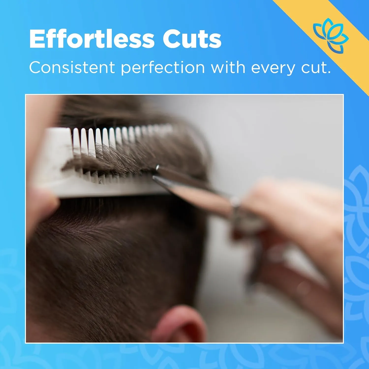 Equinox Professional Hair Scissors Set - Premium Essential Kit, Includes Hair Cutting Scissors, Thinning Shears, Straight Razor, Basic Comb, Cleaning Cloth, & Sandpaper - Hair Salon & Barber Supplies