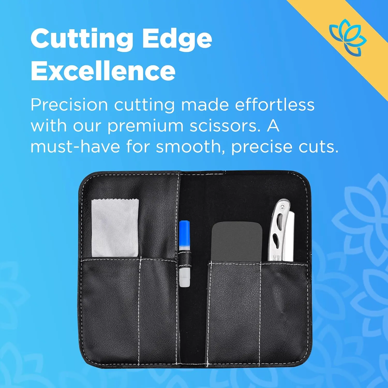 Equinox Professional Hair Scissors Set - Premium Essential Kit, Includes Hair Cutting Scissors, Thinning Shears, Straight Razor, Basic Comb, Cleaning Cloth, & Sandpaper - Hair Salon & Barber Supplies