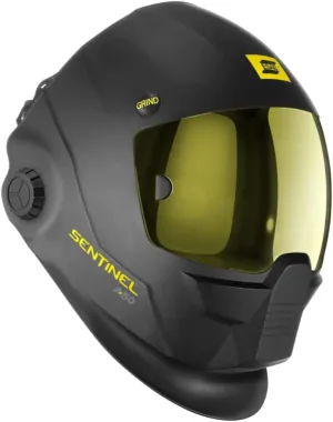 ESAB 0700000800 Sentinel A50 Welding Helmet, Black Low-Profile Design, High Impact Resistance Nylon, Infinitely-Adjustable, Color Touch Screen Controls, 3.93" x 2.36" Viewing Lens