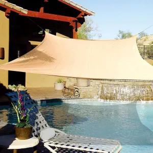 e.share Shade Sall,Square Sun Shade Sail, Top Canopy with UV Block for Patio, Lawn, Backyard,Outdoor Faclity and Activities, Desert Sand, 20ftx20ft