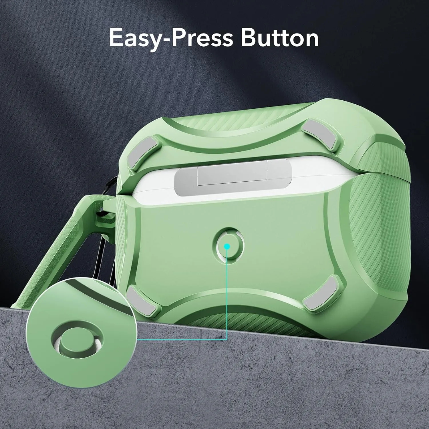 ESR for AirPods Pro 2nd Generation Case, Compatible with Airpods Pro Case 2nd/1st Gen (2023/2022/2019), Compatible with MagSafe, Powerful Drop Protection, Magnetic Lid with Cleaner Kit, Light Green