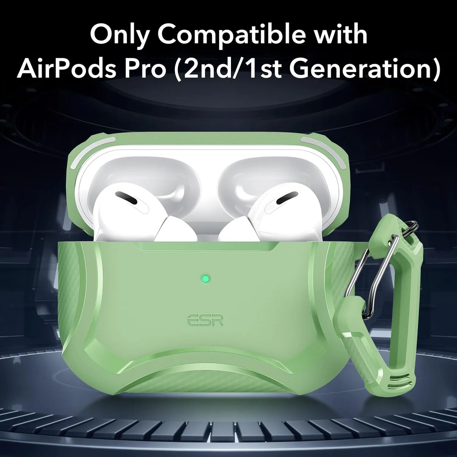 ESR for AirPods Pro 2nd Generation Case, Compatible with Airpods Pro Case 2nd/1st Gen (2023/2022/2019), Compatible with MagSafe, Powerful Drop Protection, Magnetic Lid with Cleaner Kit, Light Green