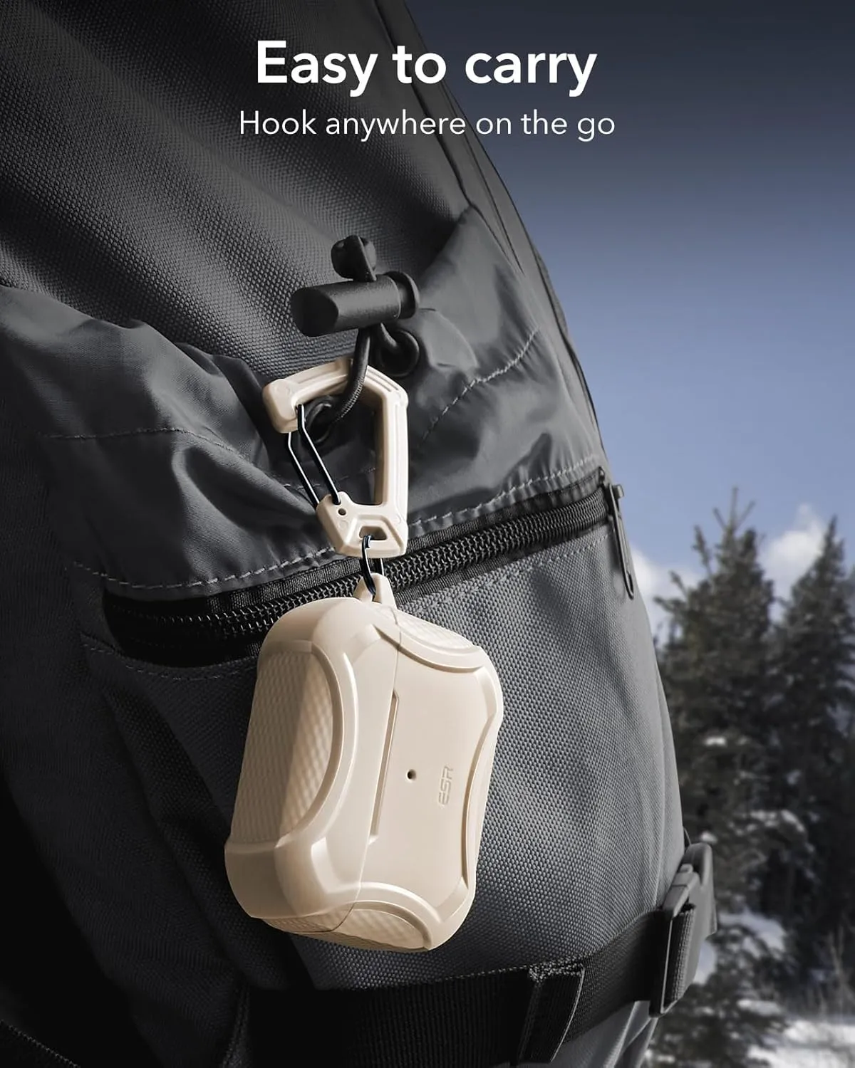ESR for AirPods Pro 2nd Generation Case (HaloLock), Compatible with Airpods Pro Case 2nd/1st Gen (2023/2022/2019), Compatible with MagSafe, Powerful Drop Protection, Magnetic Lid, Desert Titanium