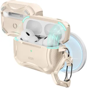 ESR for AirPods Pro 2nd Generation Case (HaloLock), Compatible with Airpods Pro Case 2nd/1st Gen (2023/2022/2019), Compatible with MagSafe, Powerful Drop Protection, Magnetic Lid, Desert Titanium