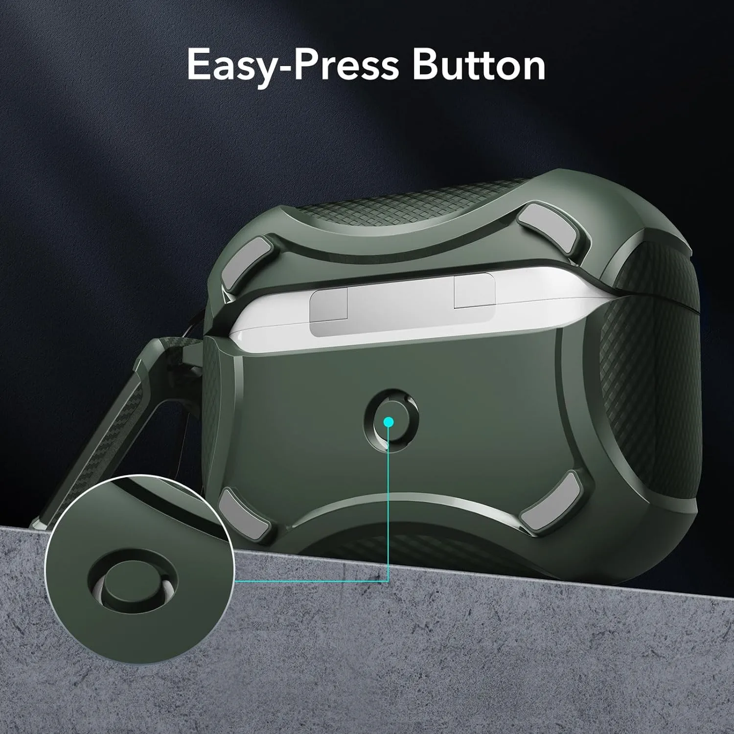 ESR for AirPods Pro 2nd Generation Case (HaloLock), Compatible with Airpods Pro Case 2nd/1st Gen (2023/2022/2019), Compatible with MagSafe, Powerful Drop Protection, Magnetic Lid, Green