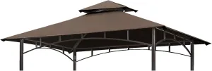 Eurmax USA High Performance Grill Gazebo Canopy Replacement Cover 5x8 BBQ Gazebo Shelter Top（Coffee）