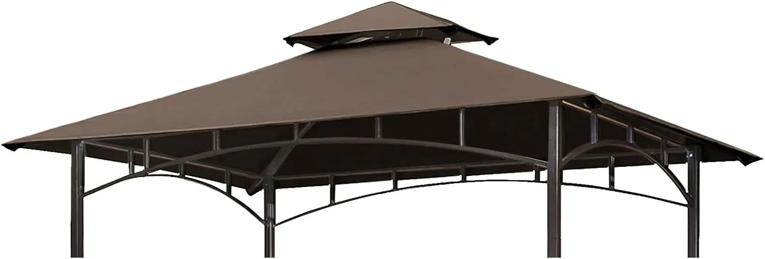 Eurmax USA High Performance Grill Gazebo Canopy Replacement Cover 5x8 BBQ Gazebo Shelter Top（Coffee）