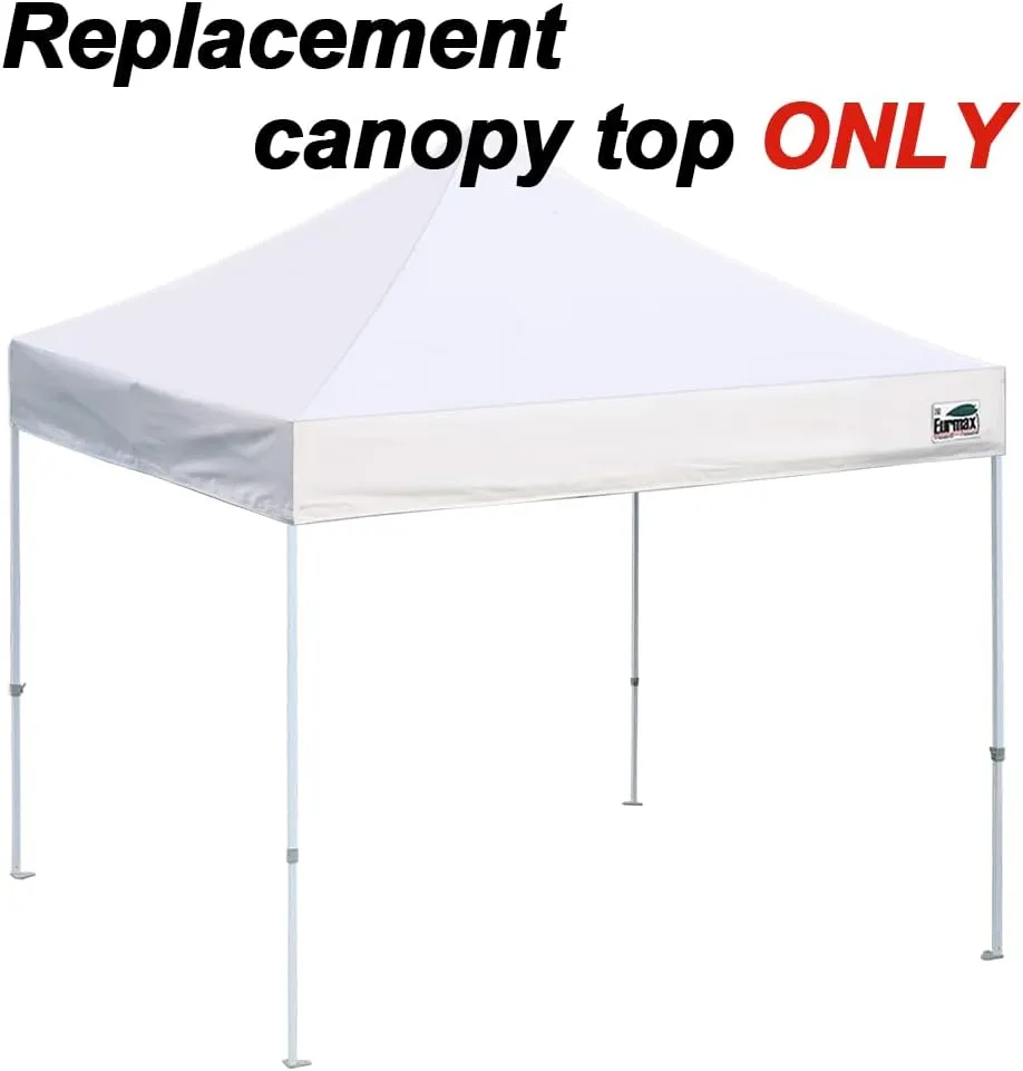 Eurmax USA New 10x10 Pop Up Canopy Replacement Canopy Tent Top Cover, Instant Canopy Top Cover ONLY, Choose 30 Colors,Bonus 4PC Pack Weight Bag (White)
