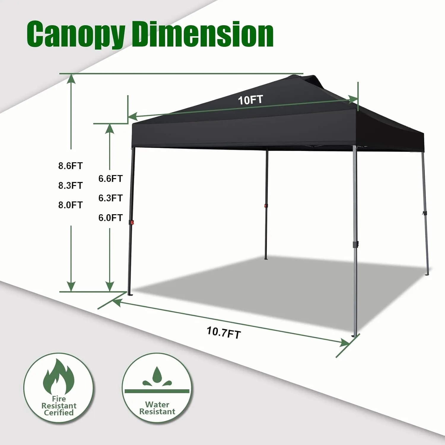 Eurmax USA NOMATTER ONE-Person Open&Close 10x10ft Pop Up Canopy Tent，Portable Shelter Canopy for Outdoor Events，Instant Canopies, Temporary Sunshade,Bonus 4 Sand Bags(Forest Green)