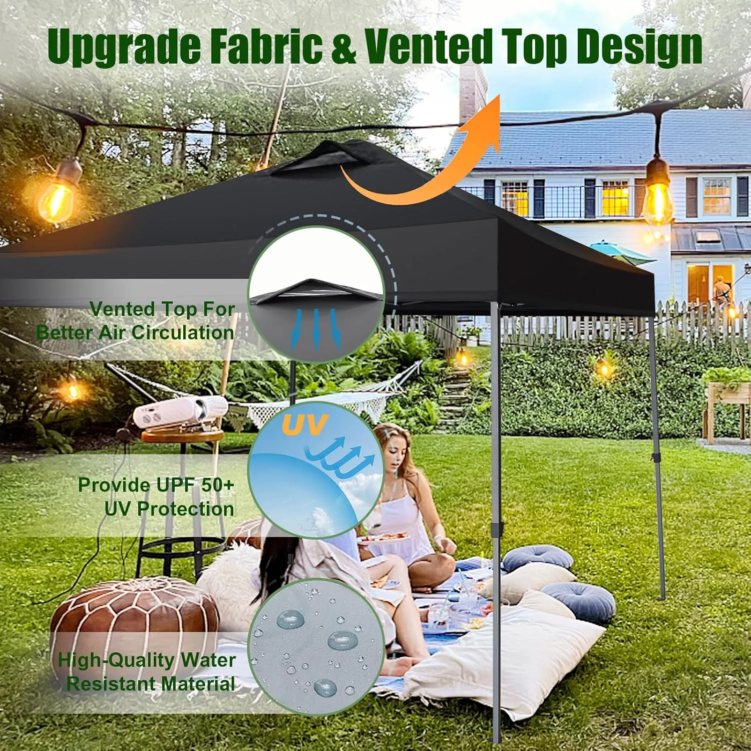 Eurmax USA NOMATTER ONE-Person Open&Close 10x10ft Pop Up Canopy Tent，Portable Shelter Canopy for Outdoor Events，Instant Canopies, Temporary Sunshade,Bonus 4 Sand Bags(Forest Green)