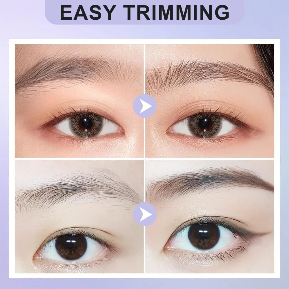 Eyebrow Trimmer Scissor, 2024 New Non-Slip Eyebrow Scissors with Comb, Eyebrow Trimmer for Women Men, Eye Brow Razors Eyebrow Cutter Eye Brow Shaper Trimming Scissors Makeup Tool (Black)