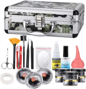 Eyelash Extension Kits, Professionals Eyelashes Grafting Full Tools Set with False Eye Lashes, Patch, Glue, Clip, Comb, Tweezers, Air Pump etc