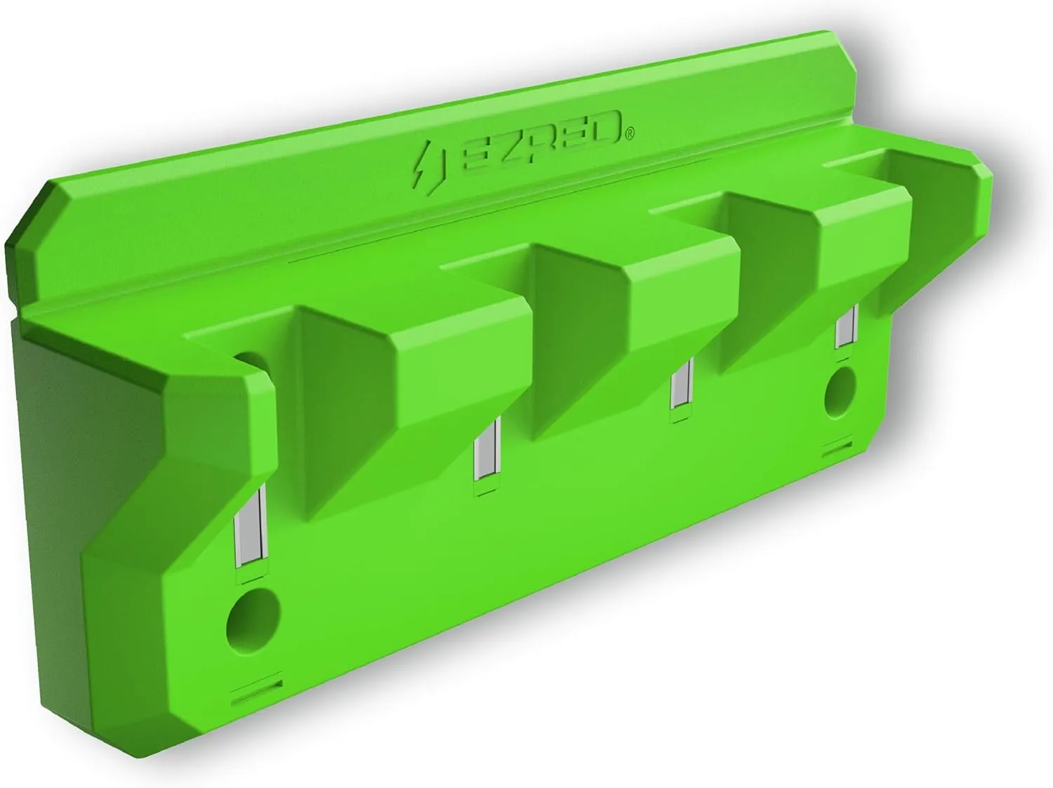 EZRED EZPB4-G Magnetic 4 Slot Pry Bar Holder with Mounting Holes Non-Marring TPEE Low Profile Design Organization