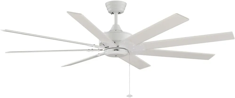 Fanimation Levon - 63 inch - Matte White with Matte White Blades and Pull-Chain - FP7910MW