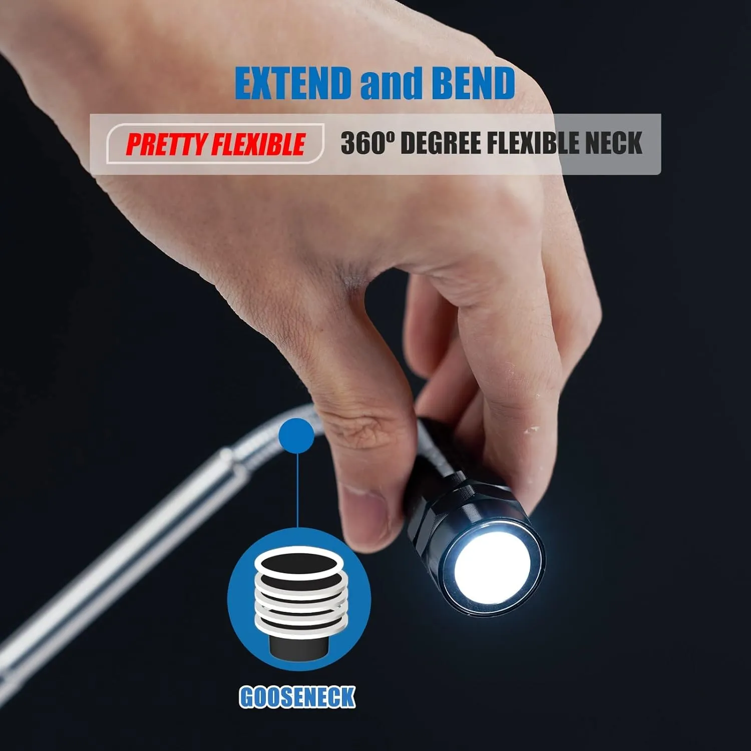Fathers Day Dad Gifts for Dad, Magnetic Flashlight with Tool Magnetic Lanyard, Telescoping Magnet Pickup Tool, Cool Gadgets Gifts Idea, Birthday Gifts for Men, Handyman, Husband, Boyfriend, Him