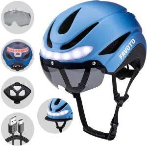 Favoto Bike Helmet with Turn Signals Lights - Smart Helmets for Adults Men Women - CPSC Certified Lightweight Bike Helmets - Road Bicycle E-Bikes MTB Commuter