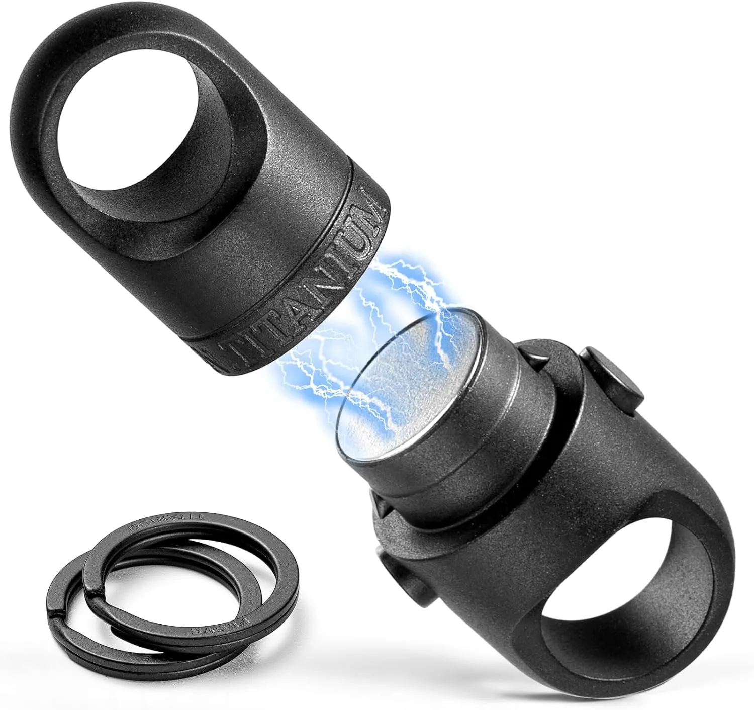 FEGVE Titanium Magnetic Key Holder, Quick Release Keychain, Detachable Magnetic Keychain, Safely Lock System, 360 ° Rotatable