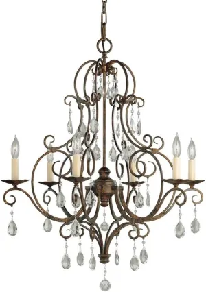 Feiss Lighting-Chateau-Chandelier 6 Light in Crystals Style-25 Inch Wide by 30 Inch High -Traditional Installation