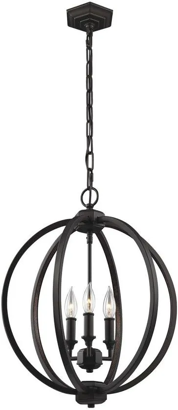 Feiss Lighting-Corinne-Mini-Pendant 3 Light in Transitional Style-17 Inch Wide by 20.75 Inch High-Oil Rubbed Bronze Fini
