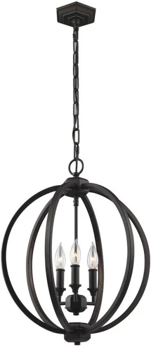 Feiss Lighting-Corinne-Mini-Pendant 3 Light in Transitional Style-17 Inch Wide by 20.75 Inch High-Oil Rubbed Bronze Fini