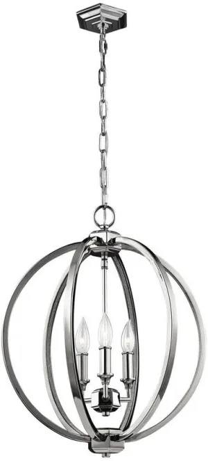 Feiss Lighting-Corinne-Mini-Pendant 3 Light in Transitional Style-17 Inch Wide by 20.75 Inch High-Polished Nickel Finish