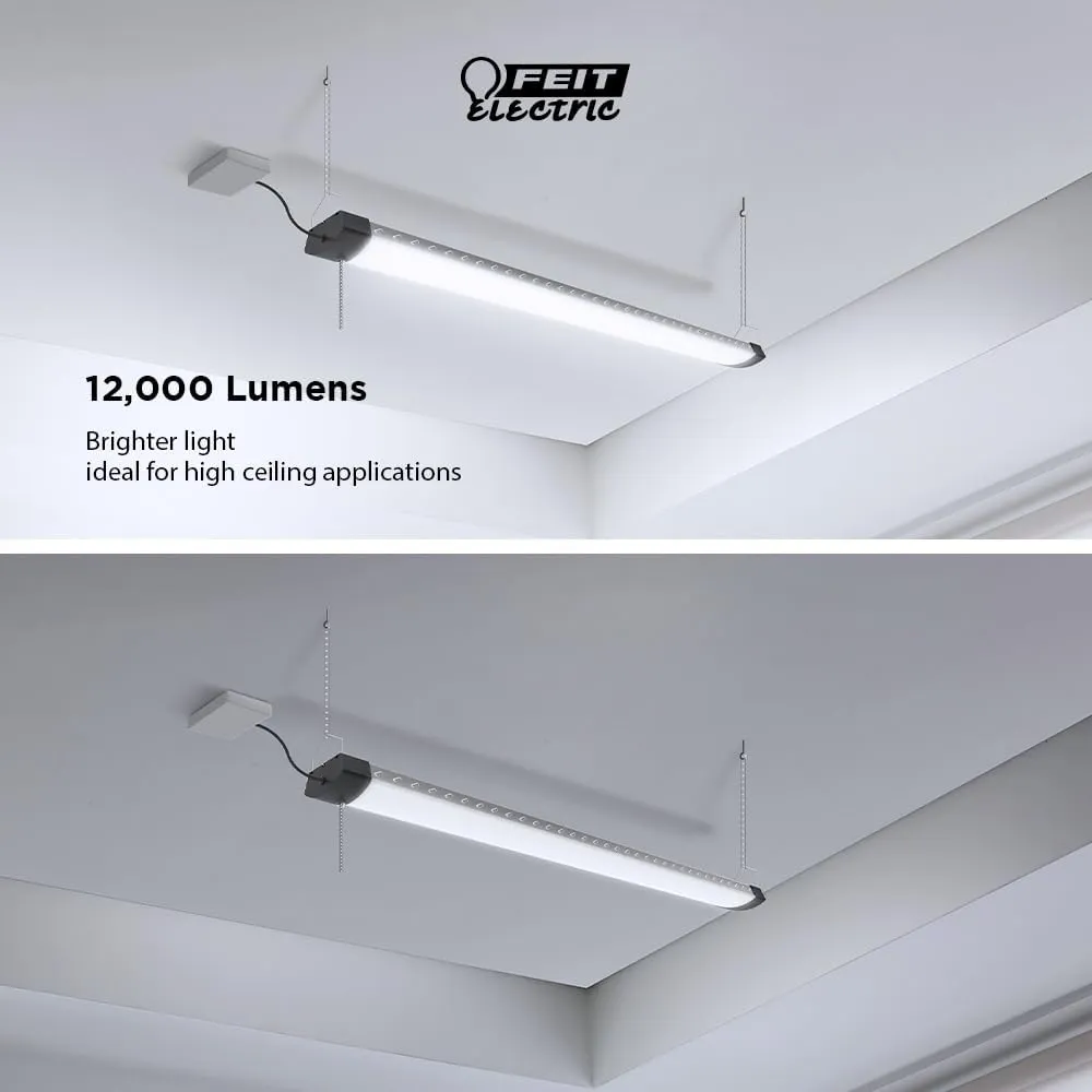 Feit Electric 3ft LED Utility Light, 3000 Lumens, 4000K Cool White, Plug-in, Flush/Hanging Mount, Ultra-Lightweight, 30W LED Shop Light and Under Cabinet Light, 50,000-Hour Lifespan, SHOP/3X1/840/V1