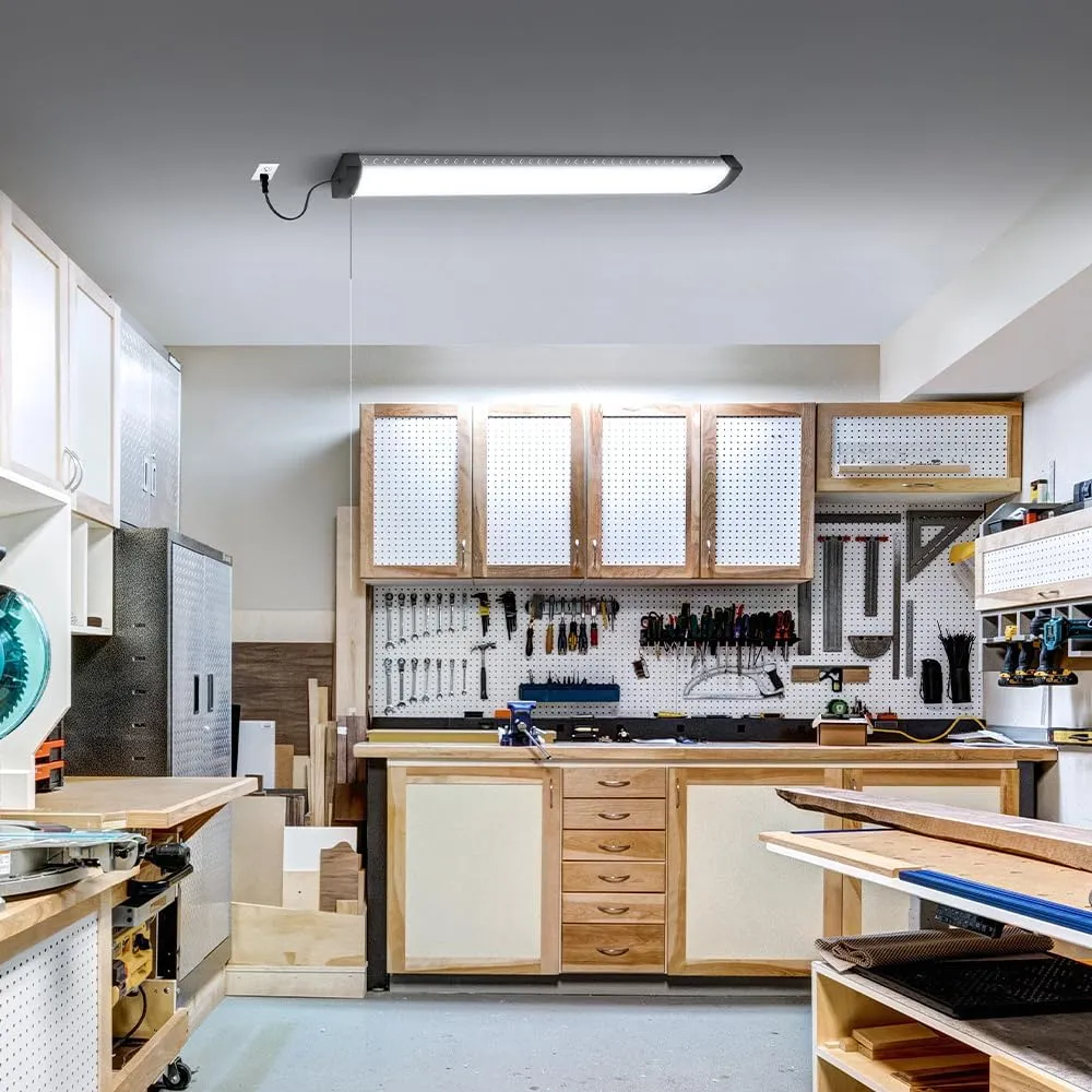 Feit Electric 3ft LED Utility Light, 3000 Lumens, 4000K Cool White, Plug-in, Flush/Hanging Mount, Ultra-Lightweight, 30W LED Shop Light and Under Cabinet Light, 50,000-Hour Lifespan, SHOP/3X1/840/V1