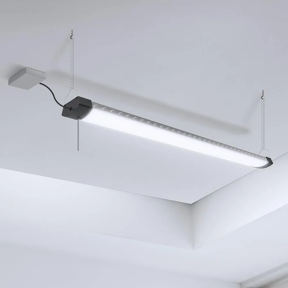 Feit Electric 3ft LED Utility Light, 3000 Lumens, 4000K Cool White, Plug-in, Flush/Hanging Mount, Ultra-Lightweight, 30W LED Shop Light and Under Cabinet Light, 50,000-Hour Lifespan, SHOP/3X1/840/V1