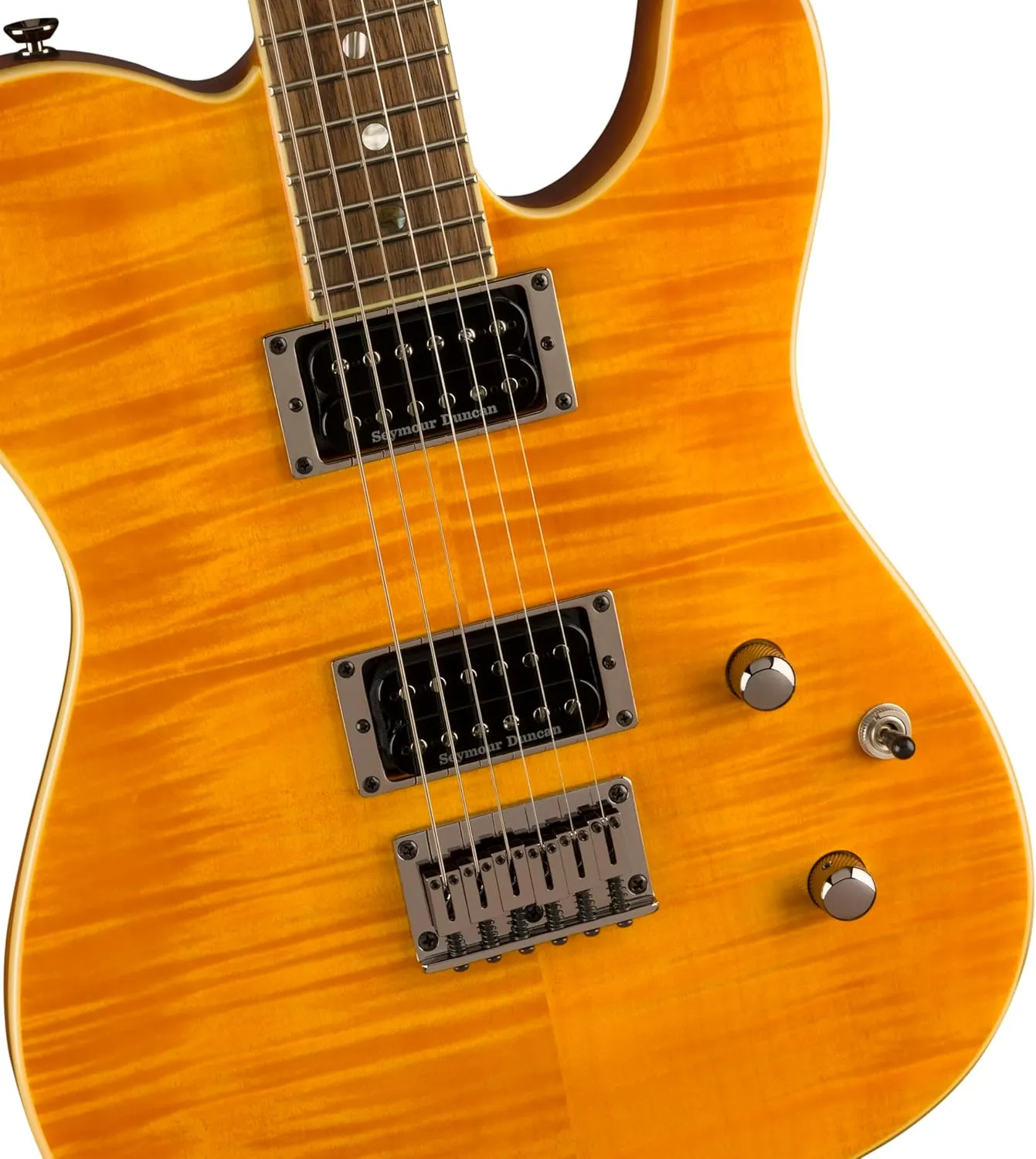 Fender Set Neck Custom Tele FMT featuring Seymour Duncan Humbucker�s, Electric Guitar with 2-Year Warranty, Many Tones, Elegant Finish, Amber