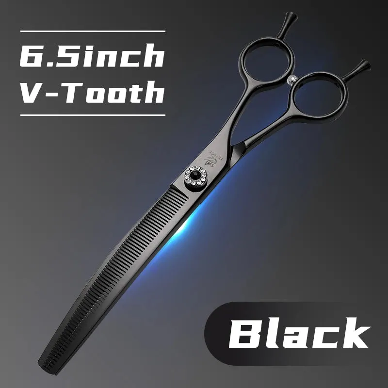 Fenice Professional JP440c 7 inch High quality Pet dog Grooming Scissors Curved thinning Shears Chunker Thinner Scissors