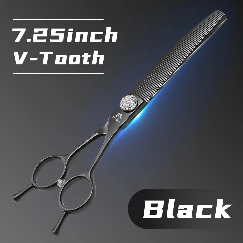 Fenice Professional JP440c 7 inch High quality Pet dog Grooming Scissors Curved thinning Shears Chunker Thinner Scissors
