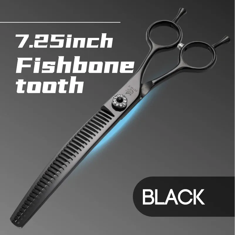 Fenice Professional JP440c 7 inch High quality Pet dog Grooming Scissors Curved thinning Shears Chunker Thinner Scissors