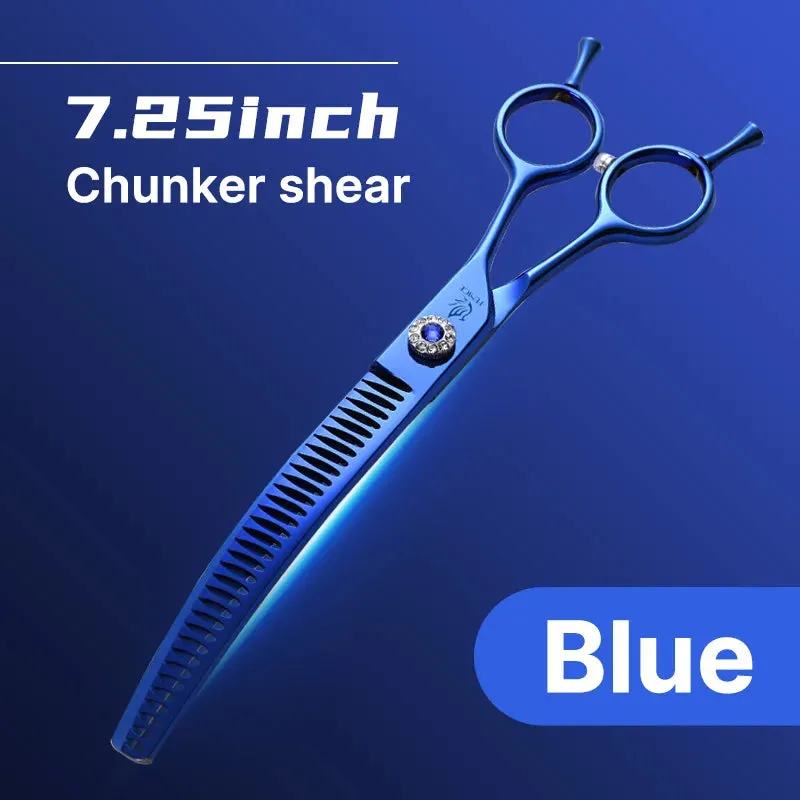 Fenice Professional JP440c 7 inch High quality Pet dog Grooming Scissors Curved thinning Shears Chunker Thinner Scissors