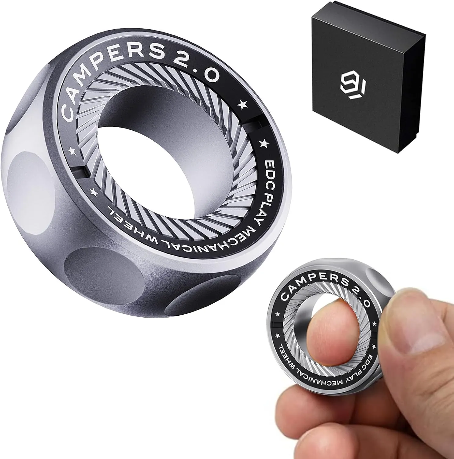 Fidget Spinner for Stress Relief – DIY Magnetic Fidget Ring with Engaging Sounds, EDC Stainless Steel Toys for Adults & Teens, Perfect for Work, Study, Waiting, Gift and Stocking Stuffer